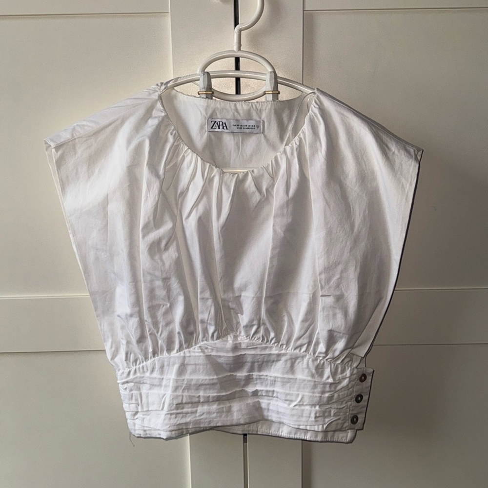 ZARA COTTON POPLIN TOP
